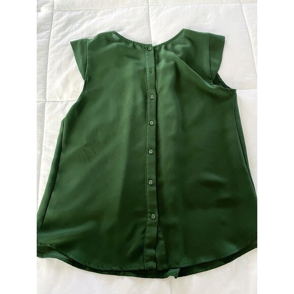 Womens Twine & String  pleated Blouse Green size M - Picture 5 of 5